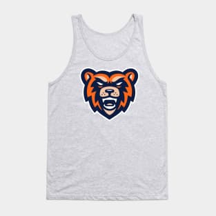 Retro Roar: Angry Bear Sports Mascot T-shirt for Die-Hard Sports Fans Tank Top